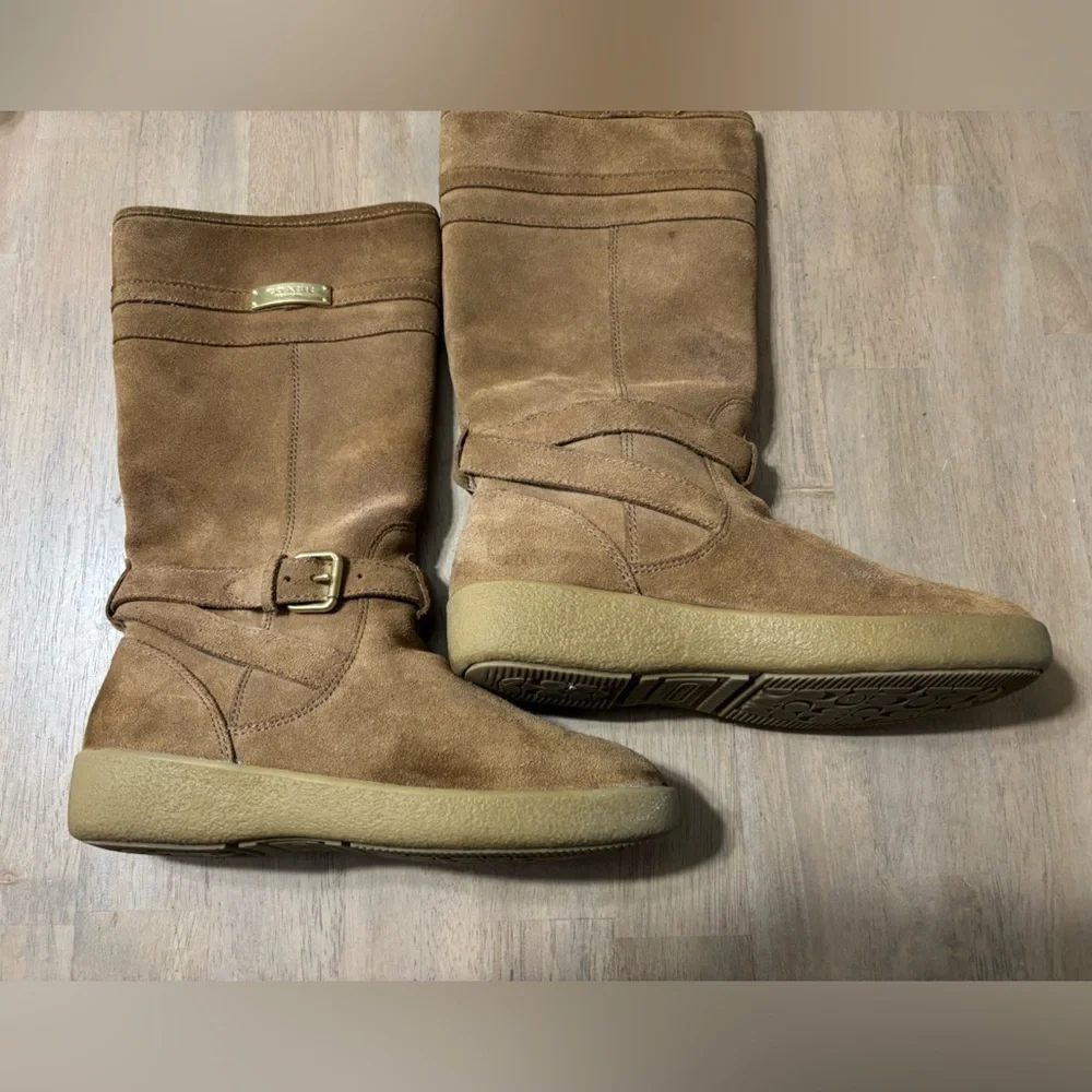 Coach Tan Suede Mid Calf Boots 6B